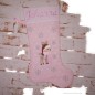 Preview: Nikolausstiefel Rentier Stofffarbe grau Name rosa